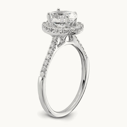 Oval Halo Engagement Ring, 0.25-2.50 ct tw Lab-Grown Diamond — 14K White Gold