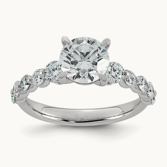 Rd Center with Round Sides Ring, 2 1/3-5 ct Lab-Grown Diamond