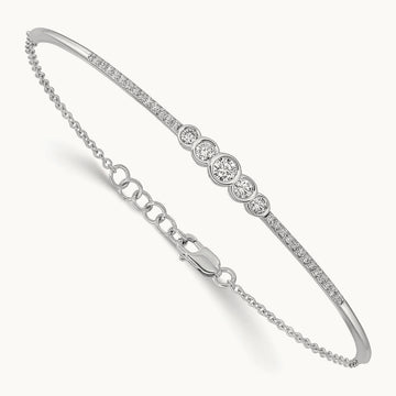 Bezel Set Bar Bangle Bracelet, 0.50 ct tw Lab-Grown Diamond