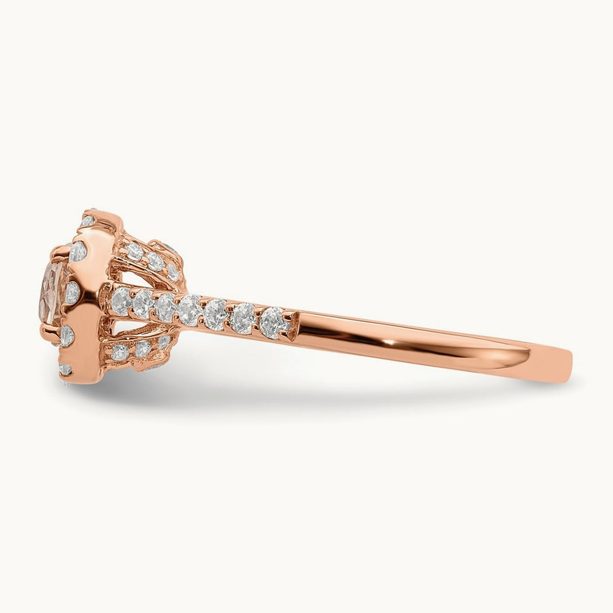 Morganite Halo Engagement Ring, 0.50 ct tw
