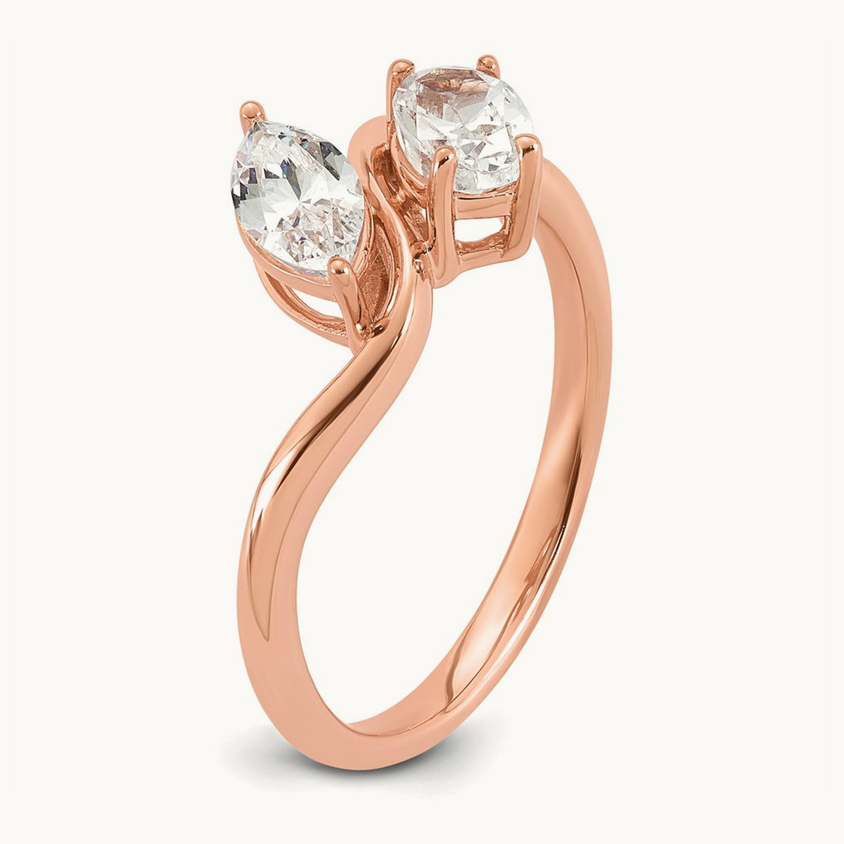2 Stone Fashion Ring, 1.00 ct tw Lab-Grown Diamond