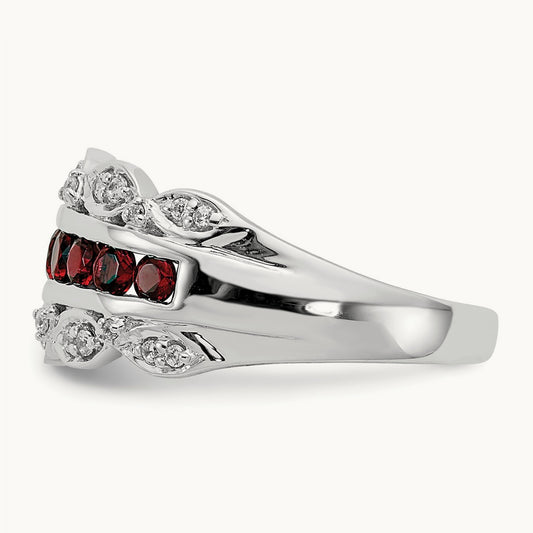 Created Ruby Fancy Ring, 0.20 ct tw Lab-Grown Diamond