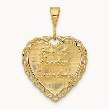 Reversible FOR A SPECIAL GRANDMA Pendant, 14K