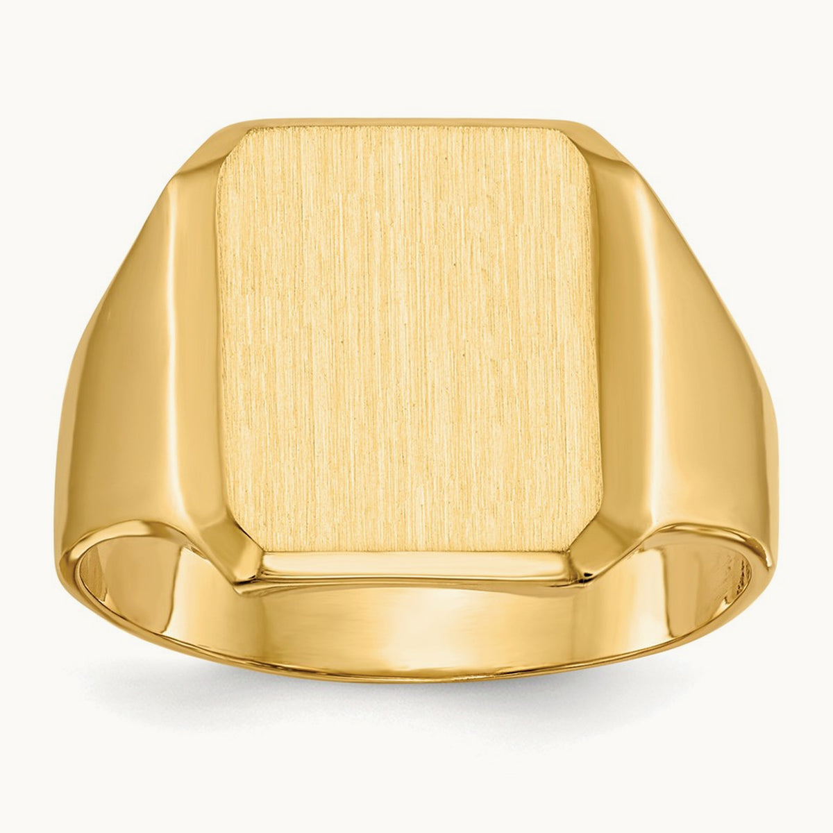 12.5x15. Closed Back Mens Signet Ring, 0mm, 14K