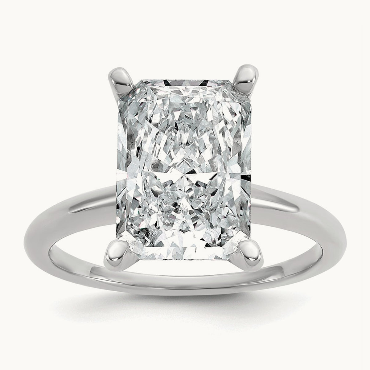 Radiant Solitaire Engagement Ring, 0.50-5.00 ct tw Lab-Grown Diamond — 5 ct, 14K White Gold
