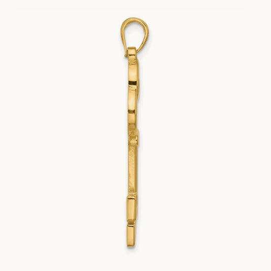 Polished Fancy Key Pendant, 14K