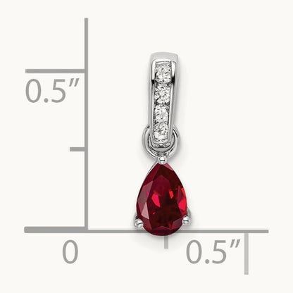 Created Ruby Pendant, 0.05 ct tw Lab-Grown Diamond