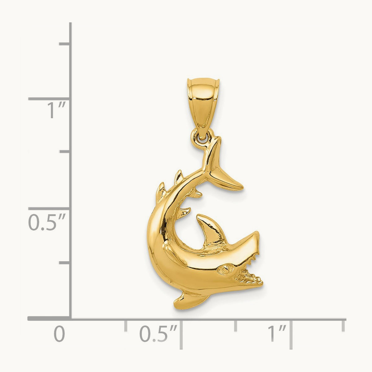 Shark Pendant, 14K