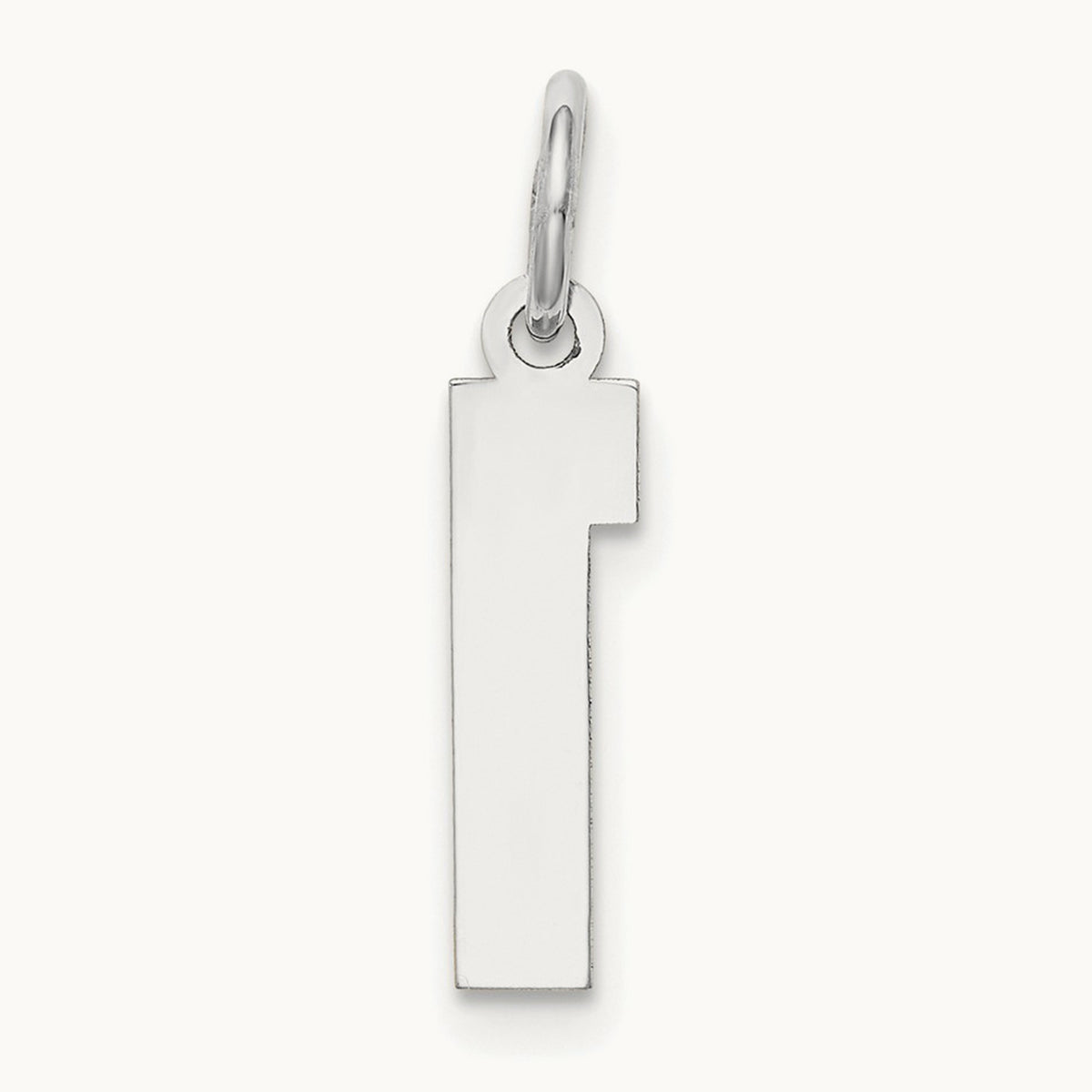 Small Satin Number 1 Charm — 14K White Gold