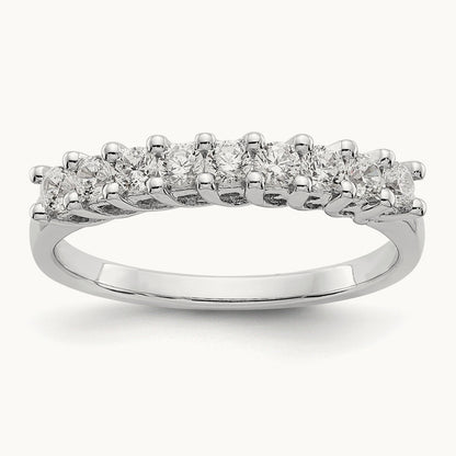 9-Stone Diamond Band, 14K White Gold