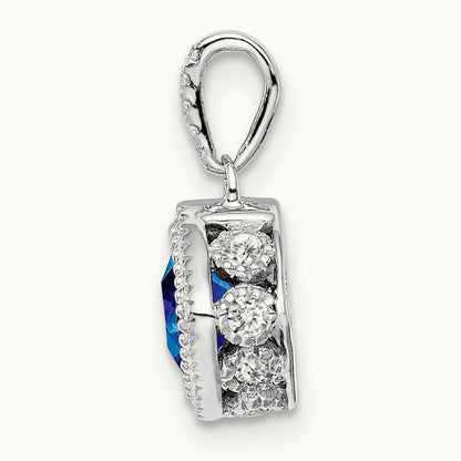 Cushion Sapphire and Diamond Pendant — photo set
