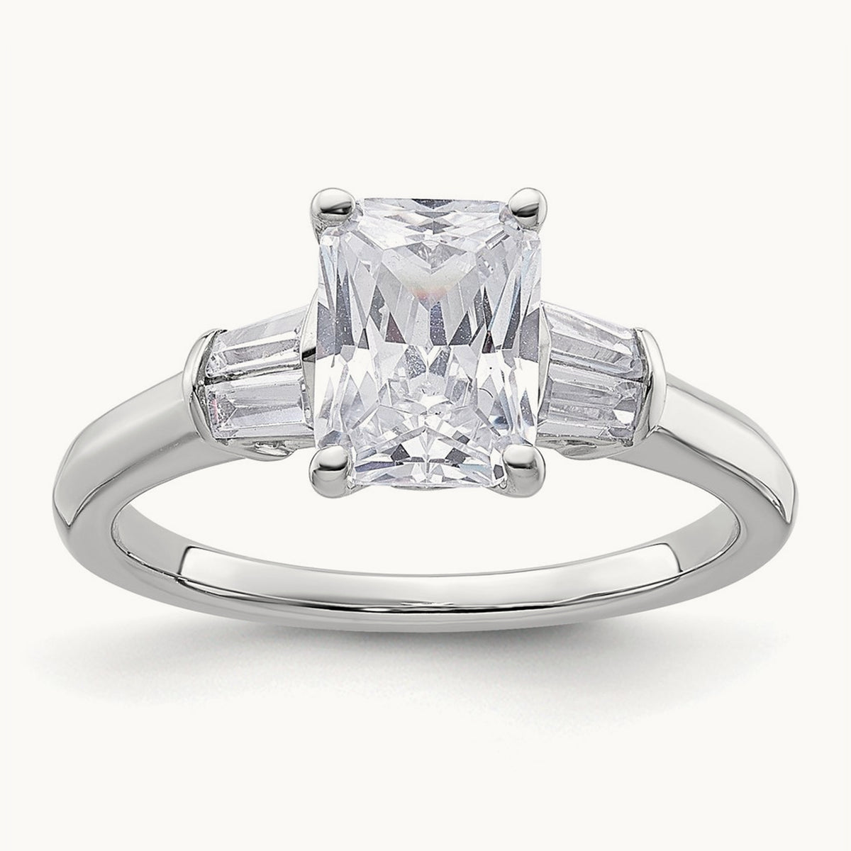3 Stone Engagement Ring, 1.75 ct tw Lab-Grown Diamond — 14K White Gold