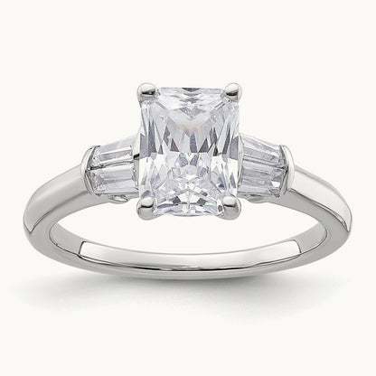 3 Stone Engagement Ring, 1.75 ct tw Lab-Grown Diamond — 14K White Gold