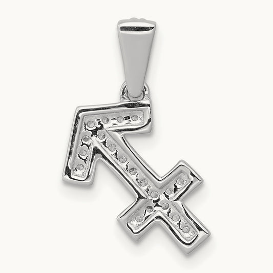 Diamond Sagittarius Zodiac Pendant, 14K White Gold