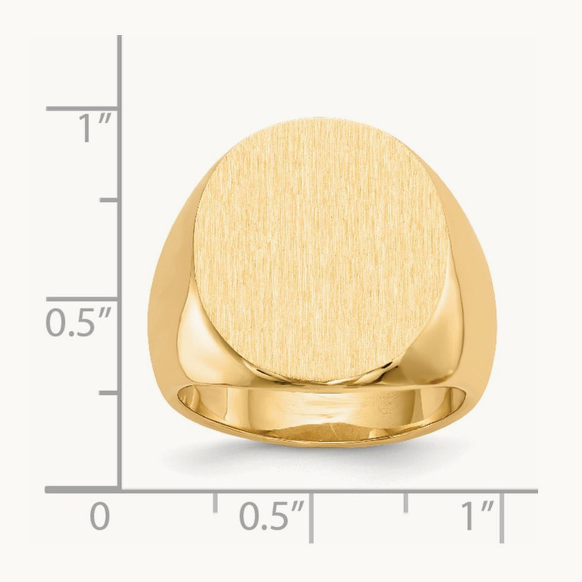 17.5x19. Closed Back Mens Signet Ring, 5mm, 14K