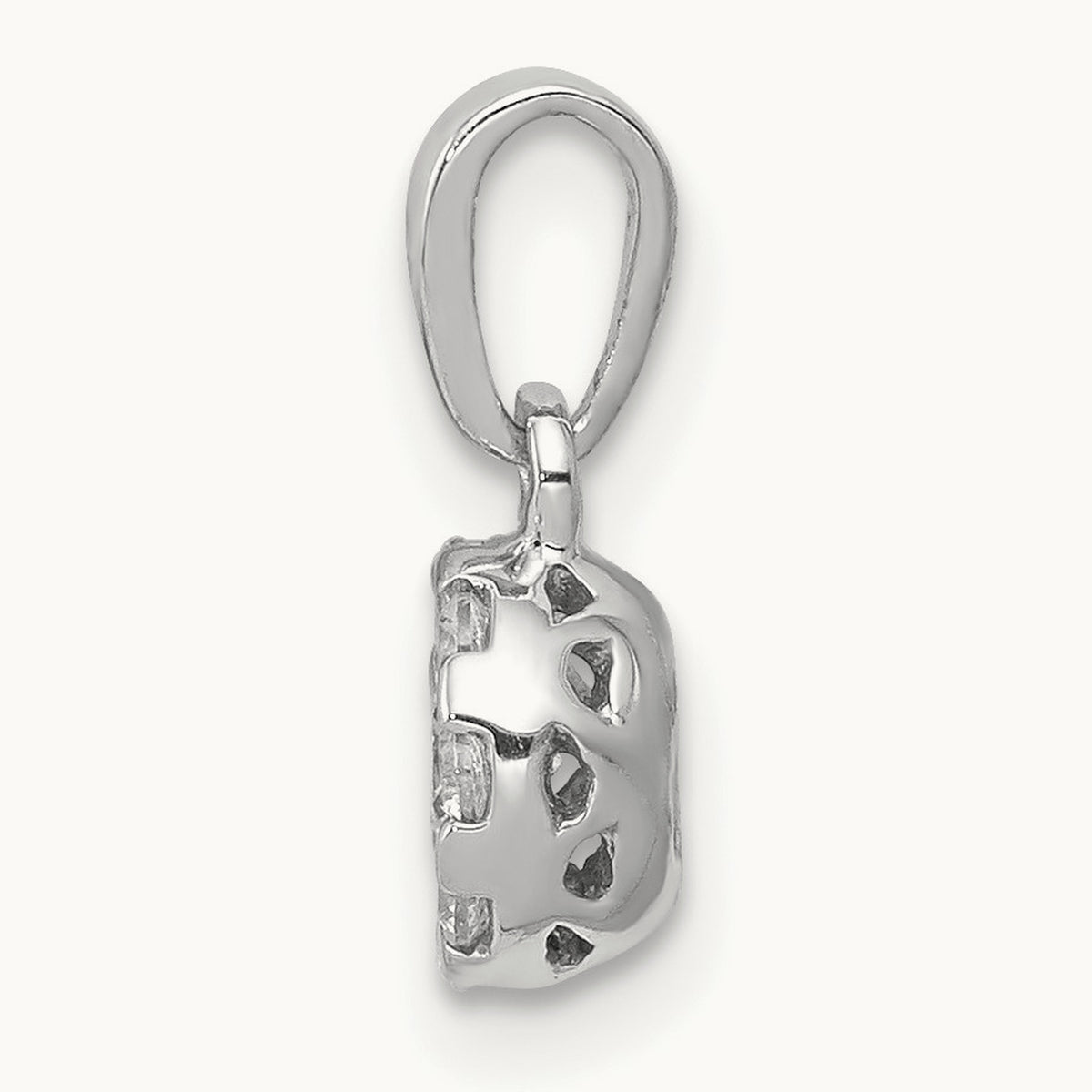 1/4ct. Diamond Circle Cluster Pendant, 14K White Gold