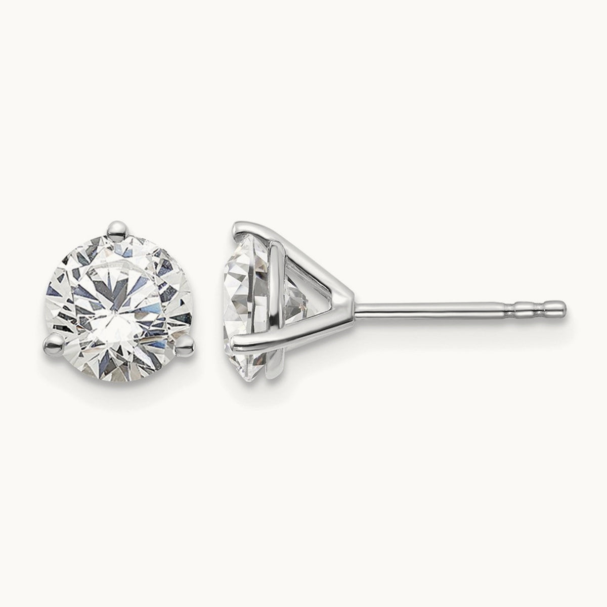 Round Stud Earrings, 0.10-6.00 ct tw Lab-Grown Diamond