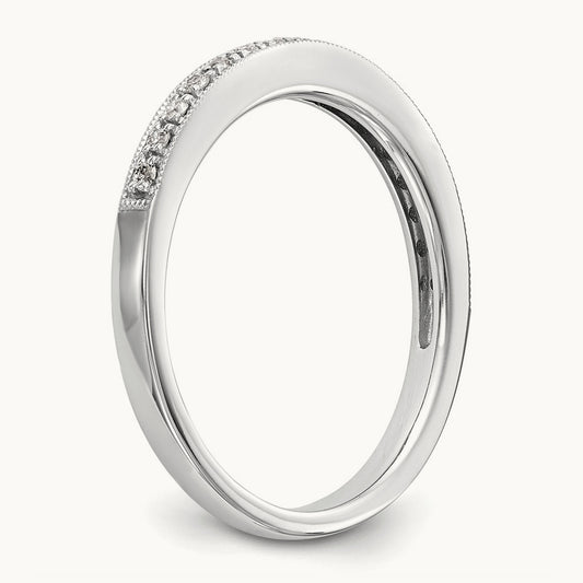 Round Diamond Set of 2 Wedding Bands, 14K White Gold