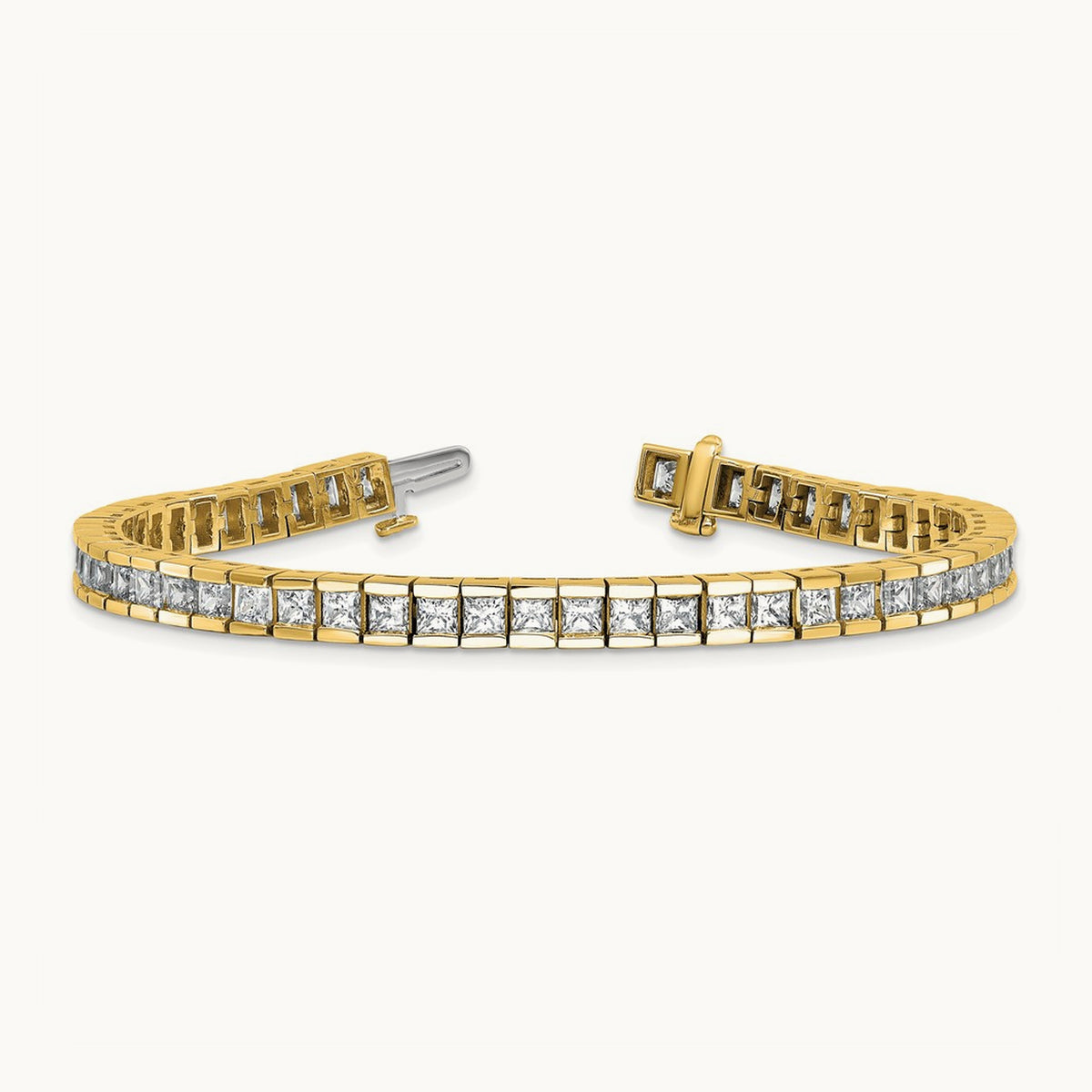Princess Tennis Bracelet, 10.00 ct tw Lab-Grown Diamond — 14K Yellow Gold