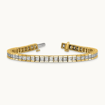 Princess Tennis Bracelet, 10.00 ct tw Lab-Grown Diamond — 14K Yellow Gold