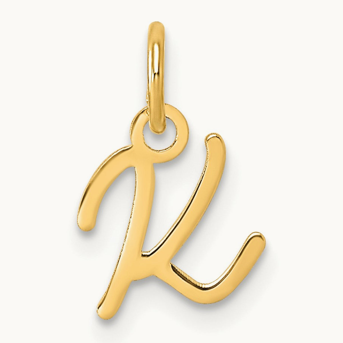 Uppercase Initial Charm — 14K Yellow Gold, K