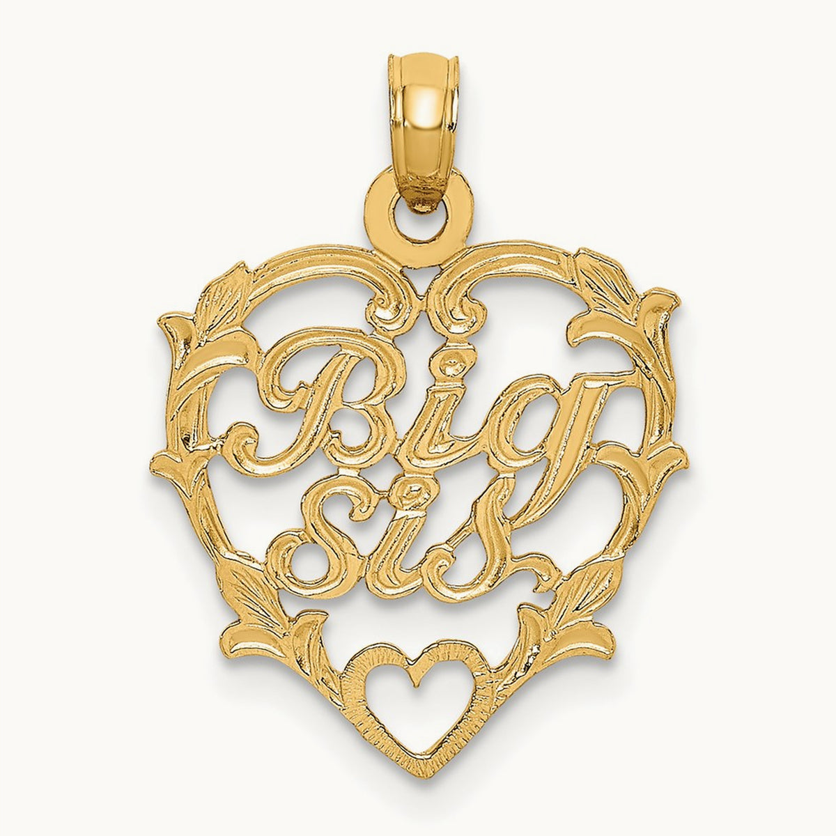 BIG SIS in Heart Charm, 14K