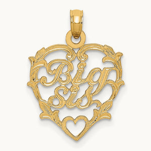 BIG SIS in Heart Charm, 14K