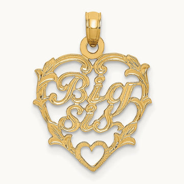 BIG SIS in Heart Charm, 14K