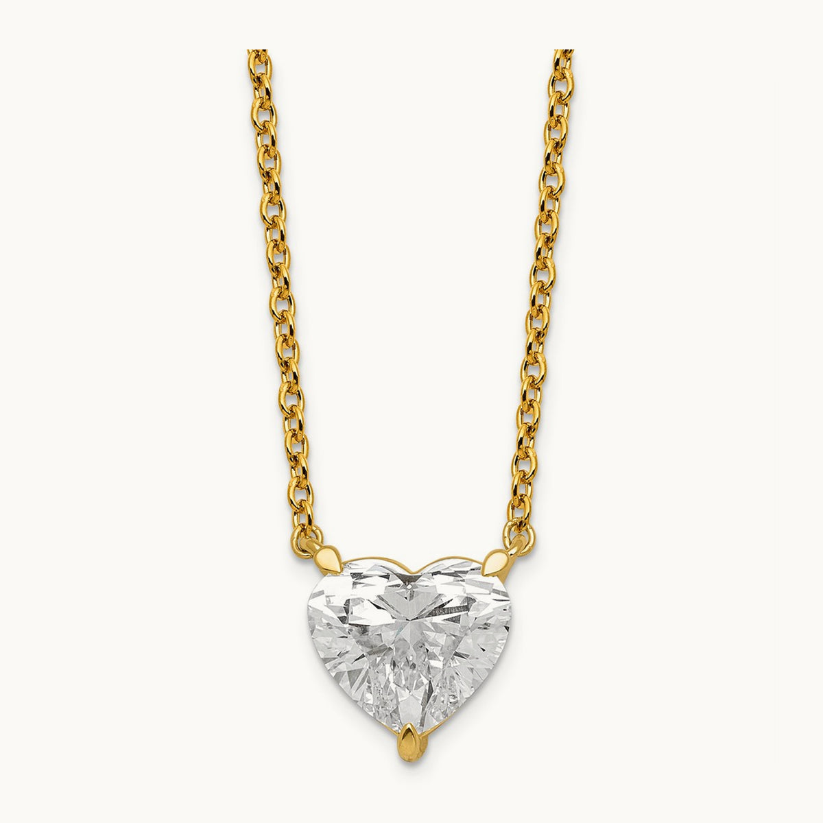 Heart Pendant with Chai, 2.00 ct tw Lab-Grown Diamond — 14K Yellow Gold