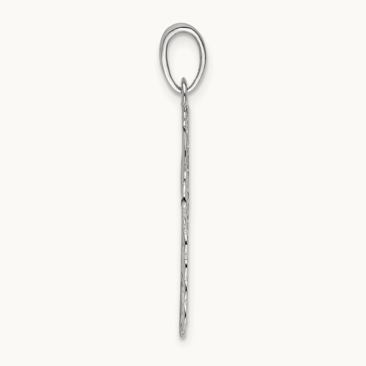 Lace Trim Cross Pendant — 14K White Gold