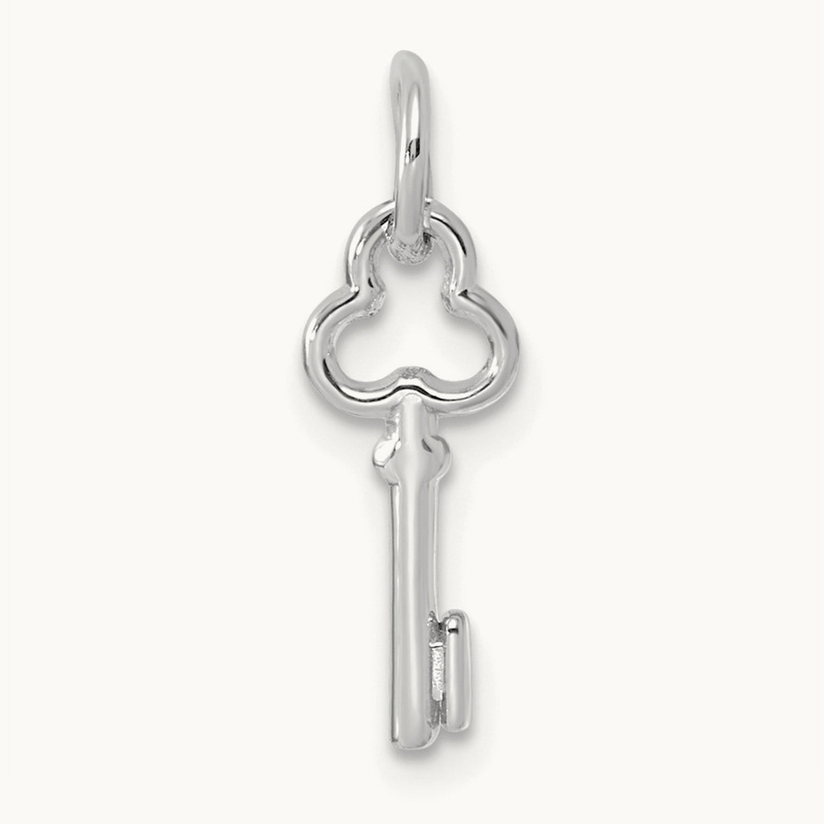 Key Initial Charm — 14K White Gold, I