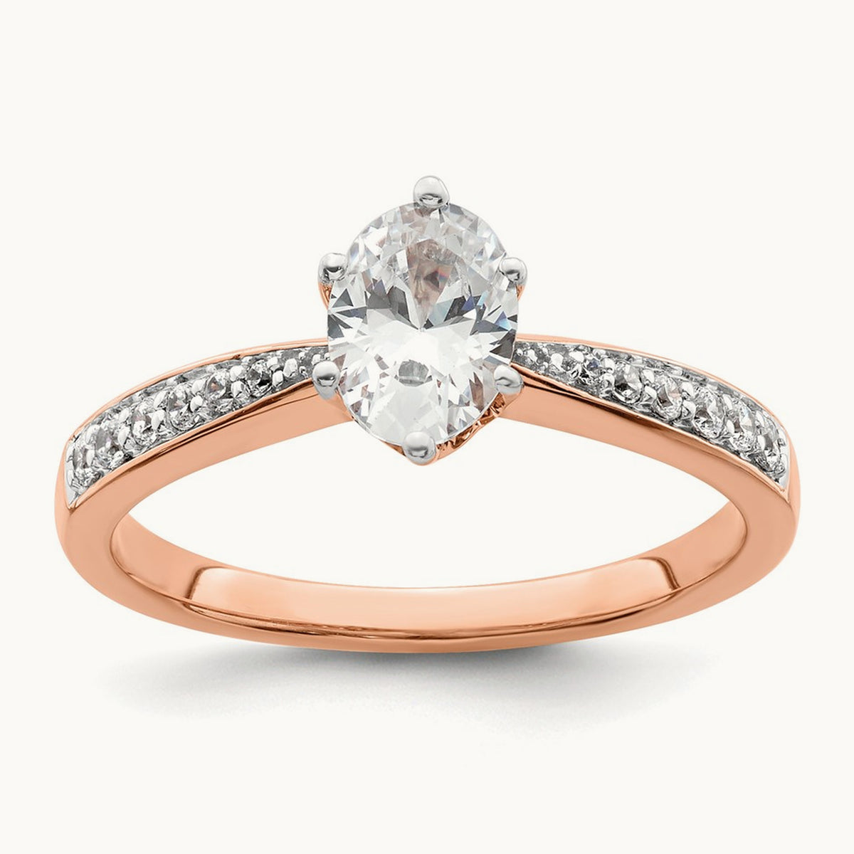 Oval Leaf Design Semi-Mount Ring — 3/4 ct, 7
