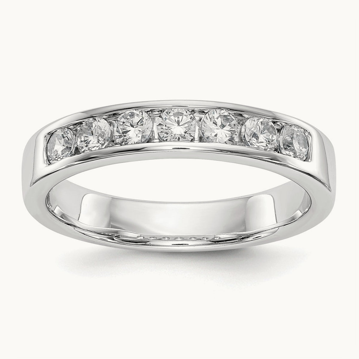 7- Stone Closed Channel Band Mounting, 2.6mm, 14K White Gold