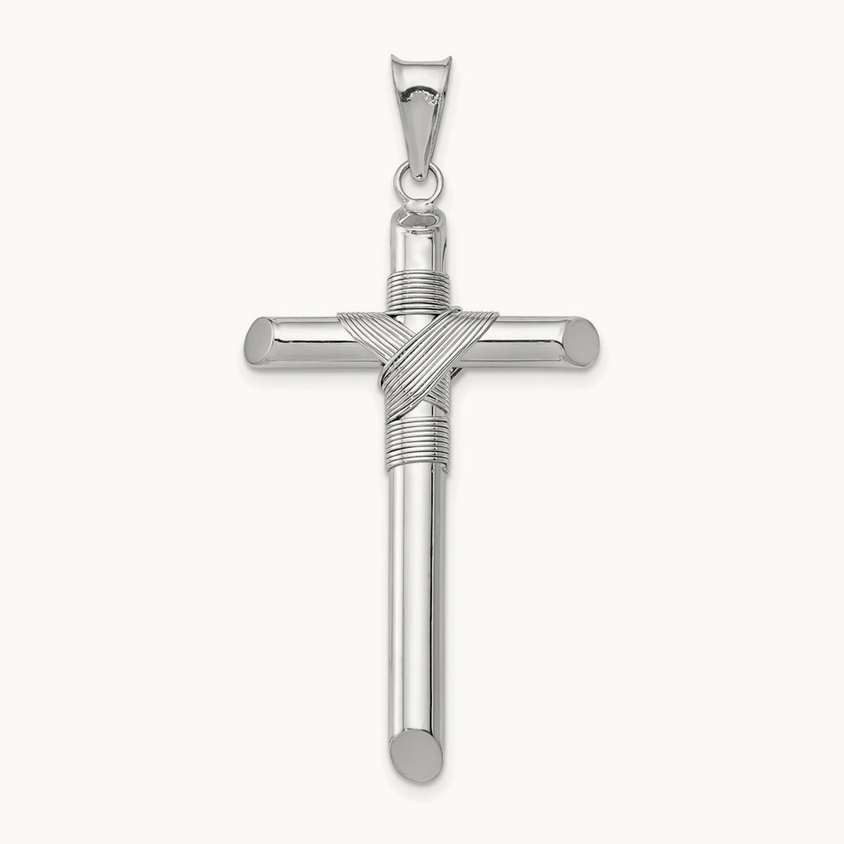 Center Wrap Tube Cross Pendant — 42.76mm
