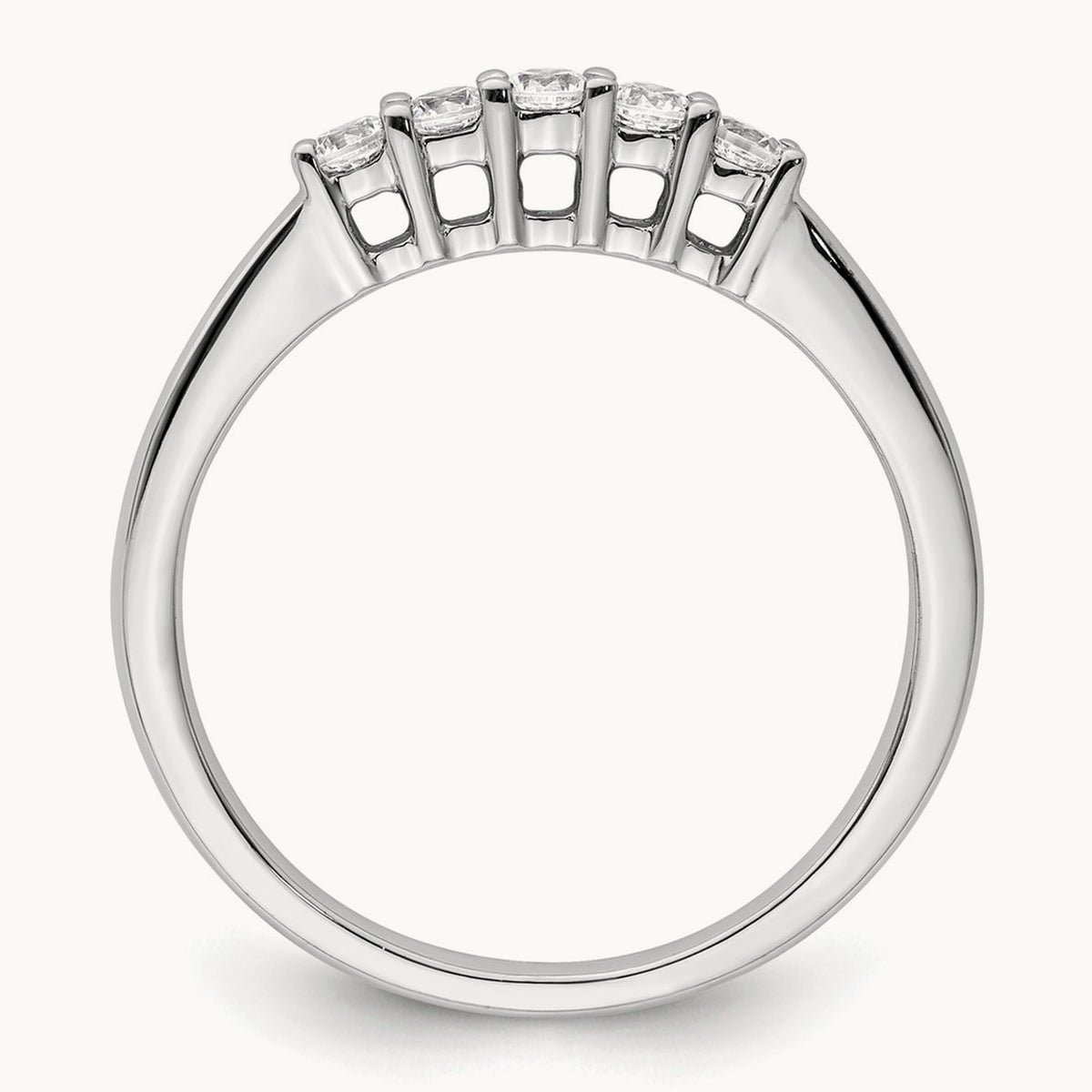 5-Stone Diamond Band, 14K White Gold