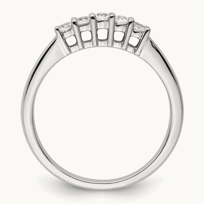 5-Stone Diamond Band, 14K White Gold