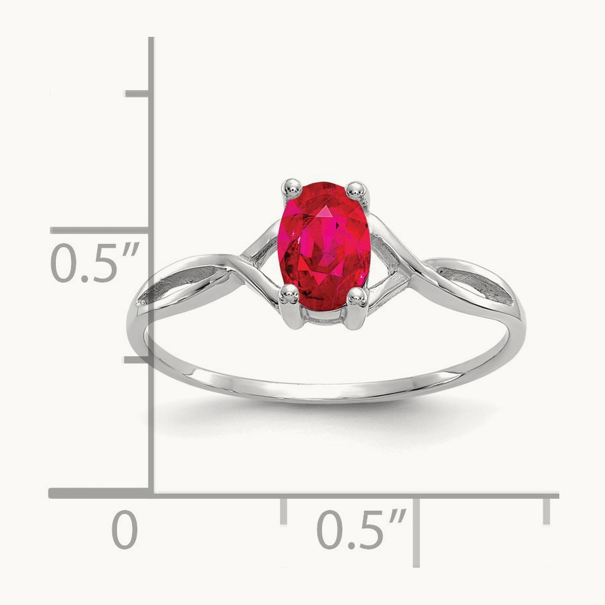 Ruby Birthstone Ring, 14K White Gold