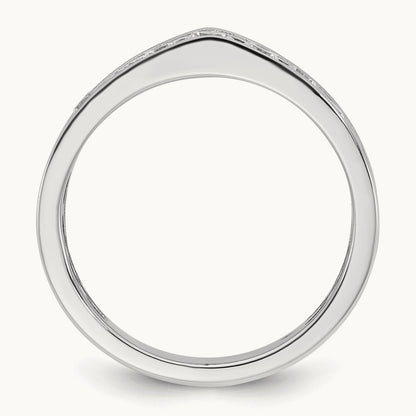 IB Goodman Mens Polished Complete 7-Stone 5/8ct Diamond Ring, 14K White Gold