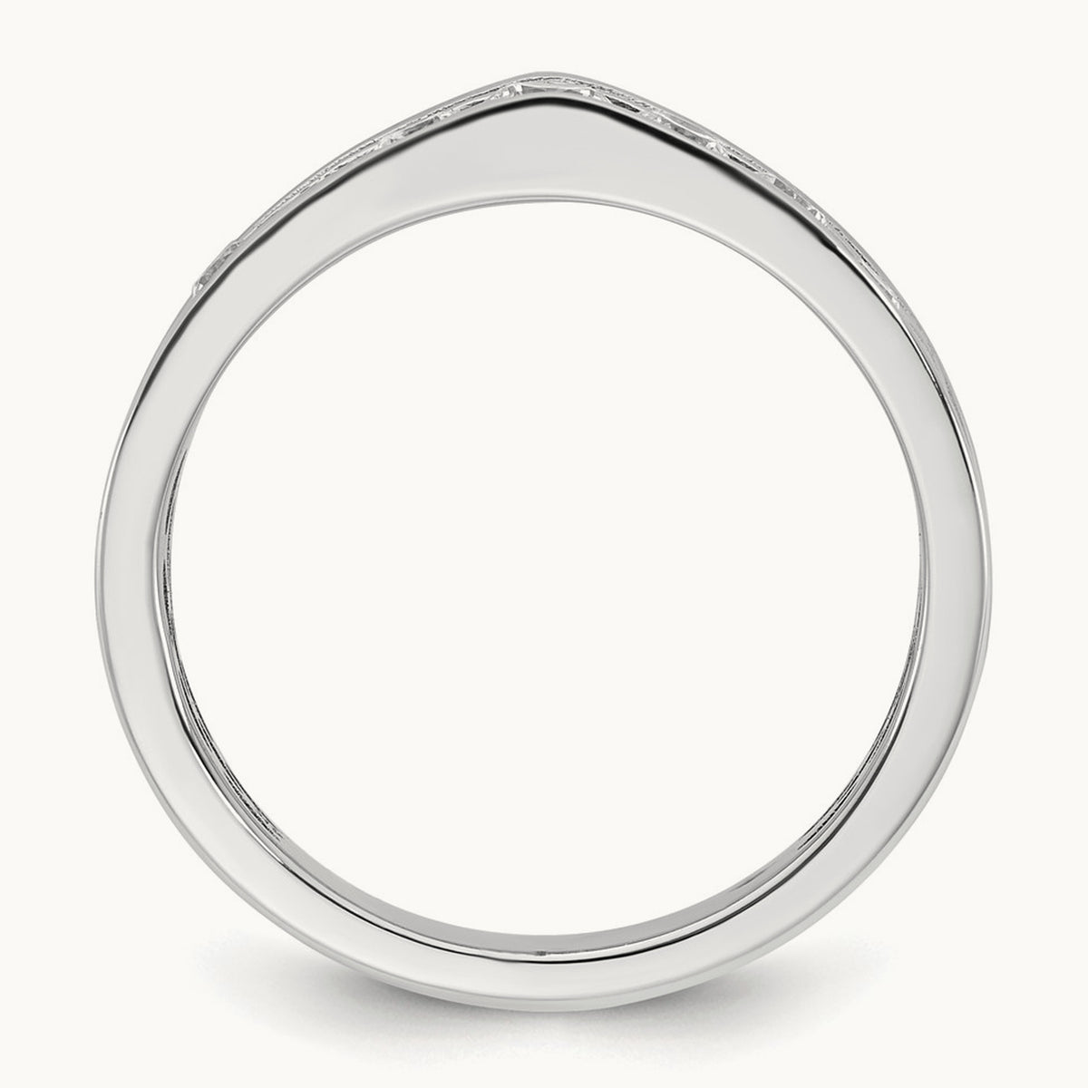 IB Goodman Mens Polished 7-Stone Diamond Ring Mounting, 14K White Gold