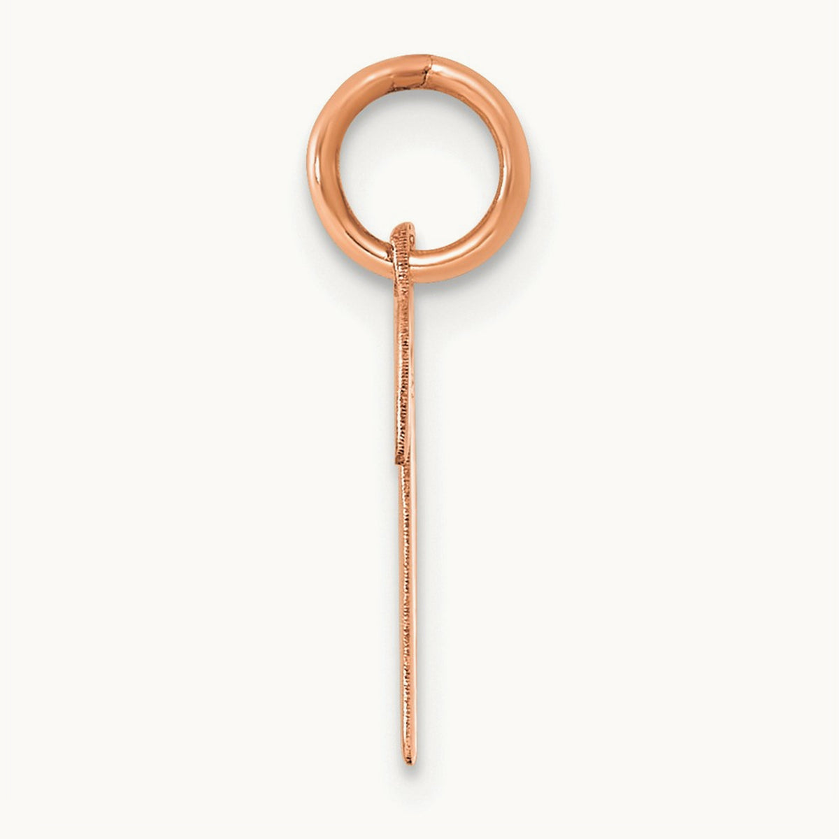 Small Script Letter P Initial Charm, 14K Rose Gold