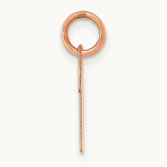 Small Script Letter P Initial Charm, 14K Rose Gold