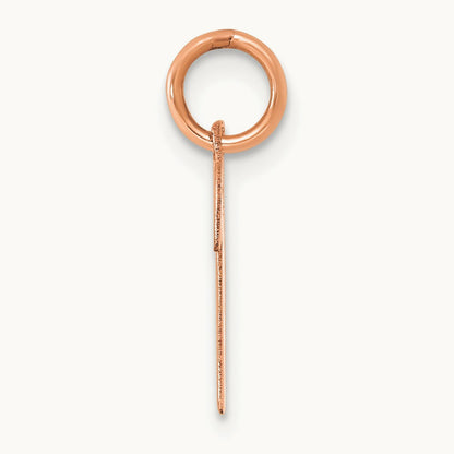 Small Script Letter P Initial Charm, 14K Rose Gold