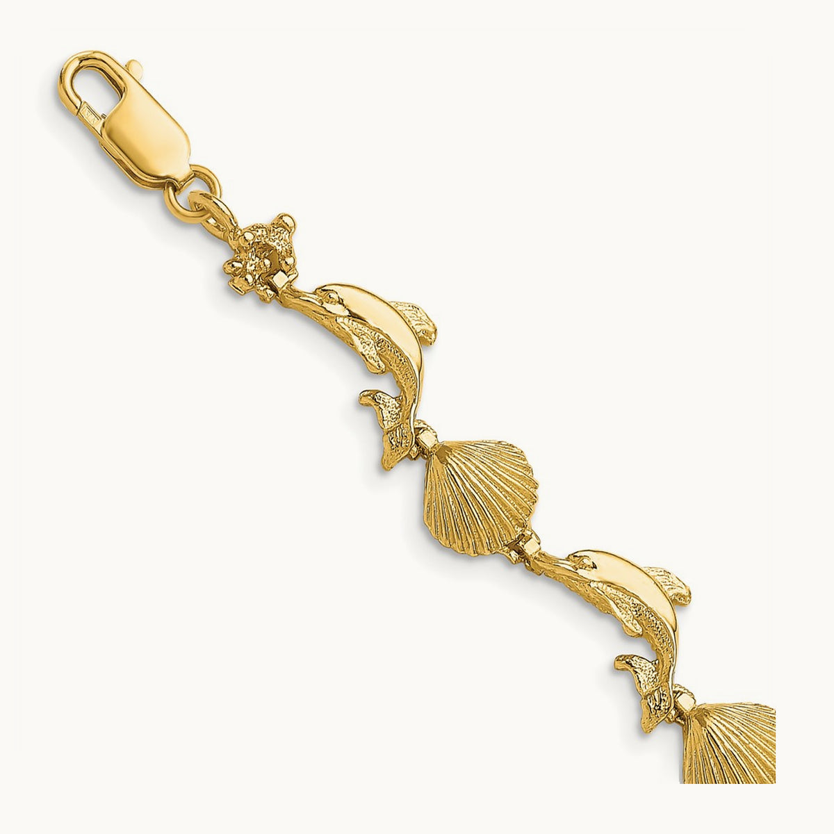 Dolphin and Shell Bracelet — 7.25mm
