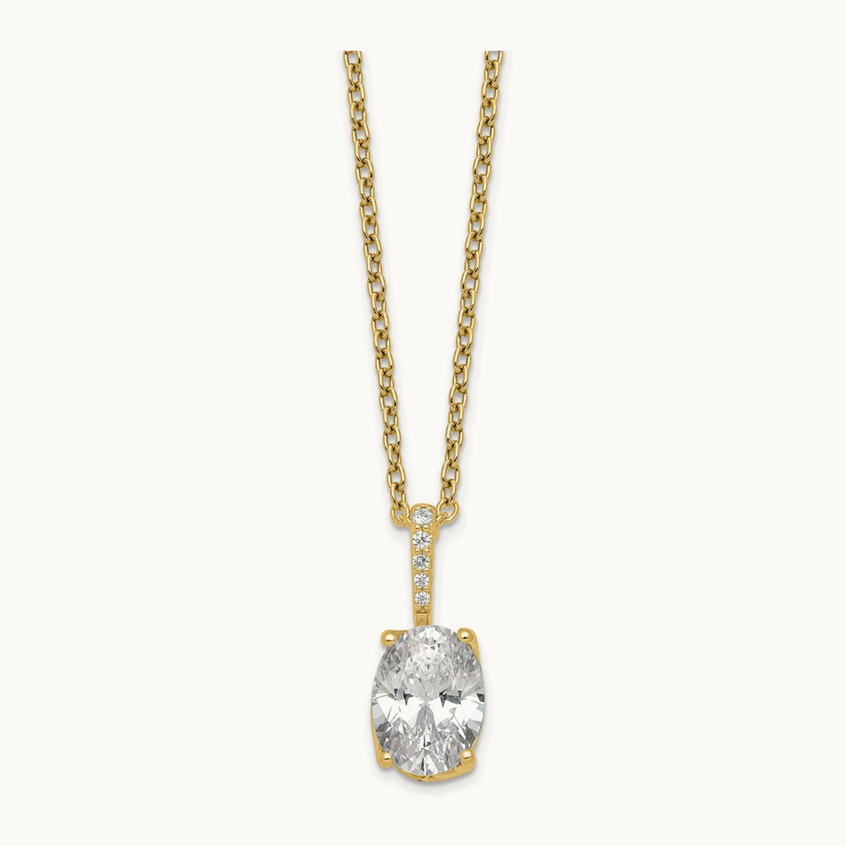 Oval Twist Pendant Necklace, 1.00 ct tw Lab-Grown Diamond
