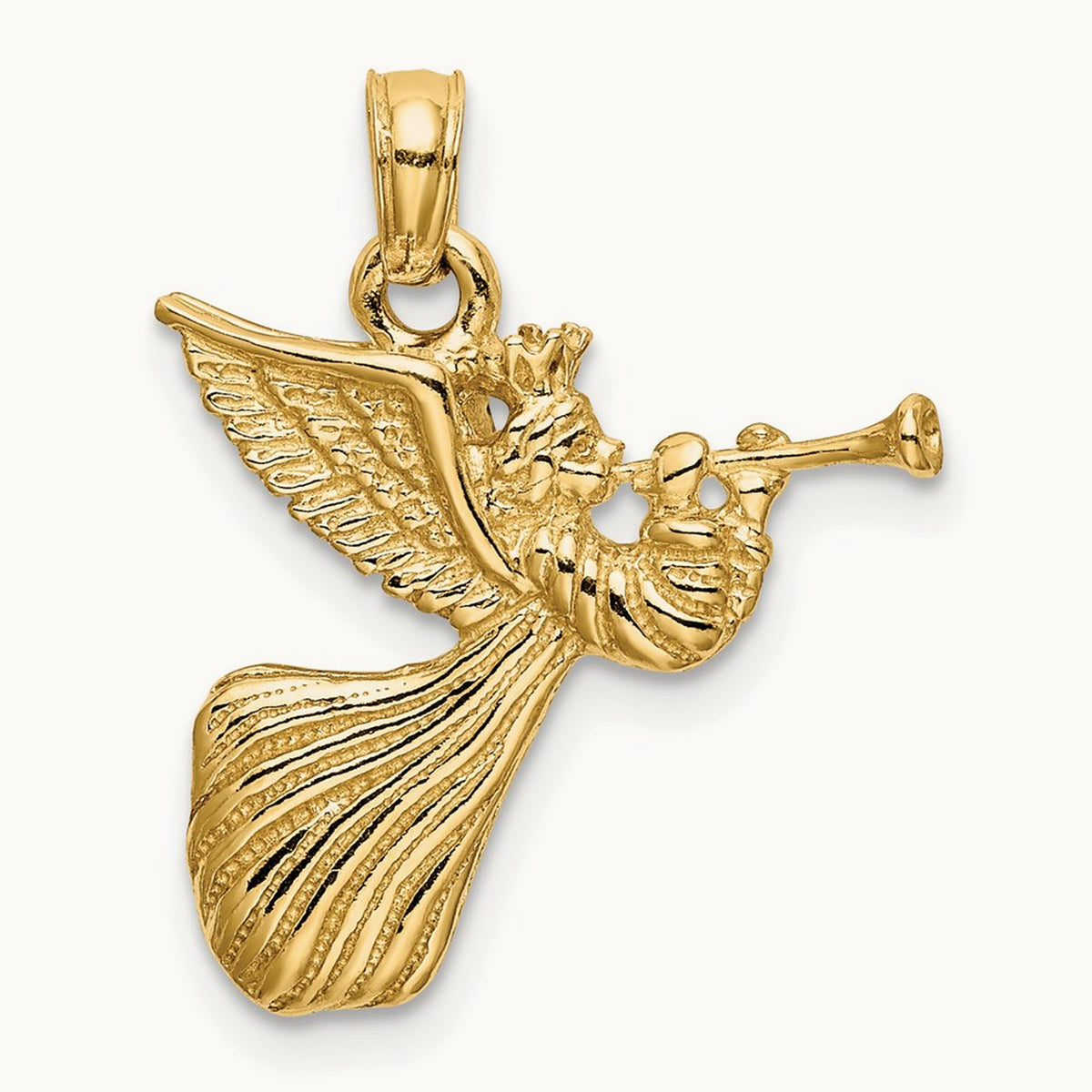 Angel w/ Trumpet Charm, 14K