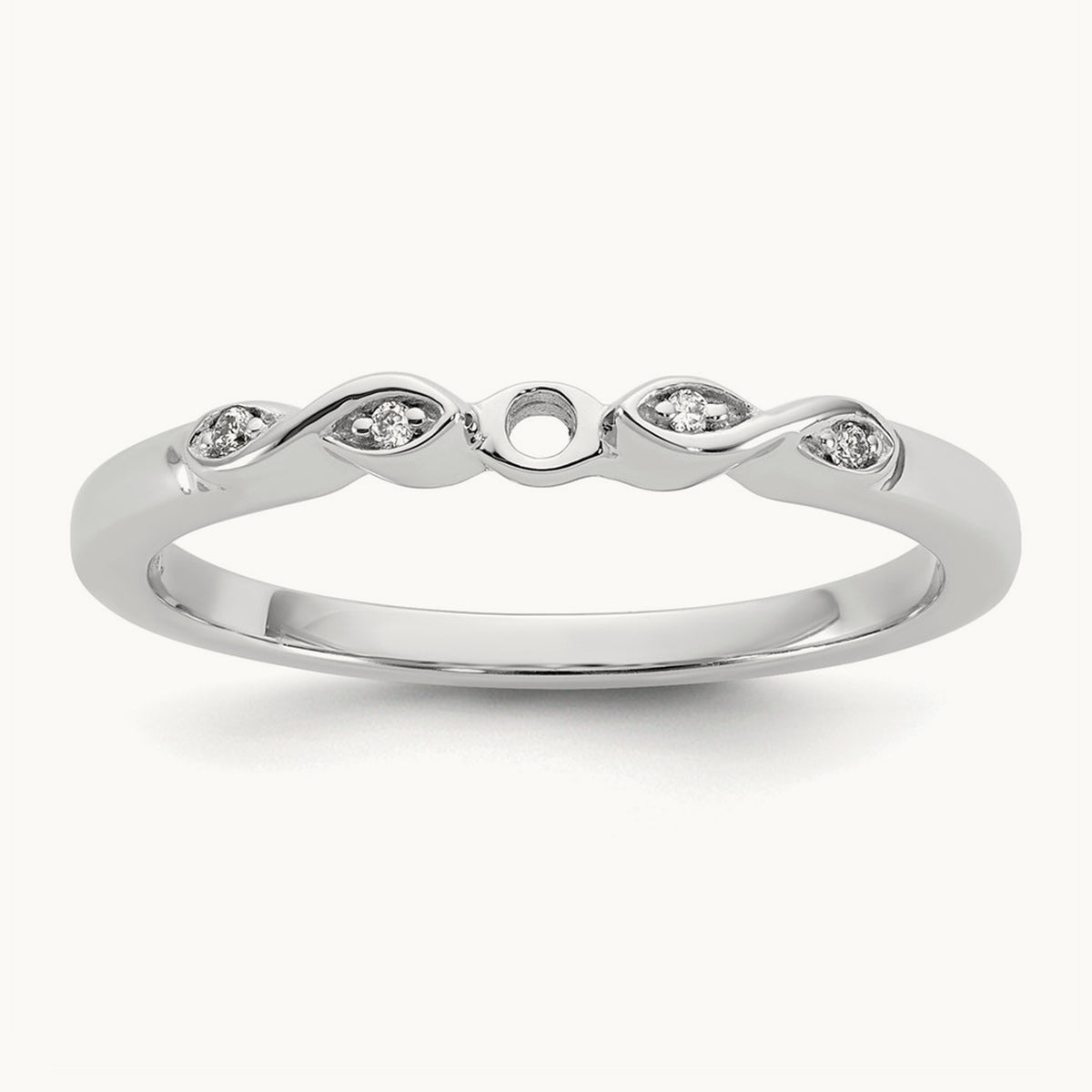 Peg Set Semi-Mount Engagement Ring, 0.05 ct tw