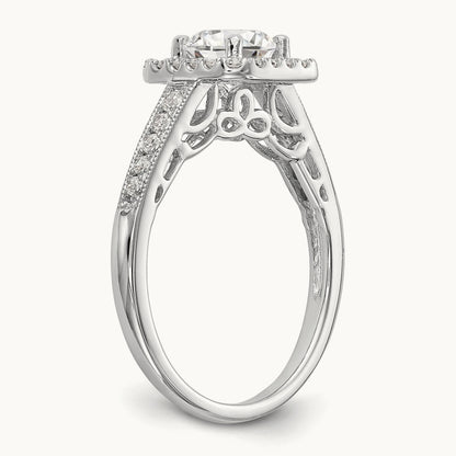 Round Semi-Mount Halo Engagement Ring, 0.25 ct tw