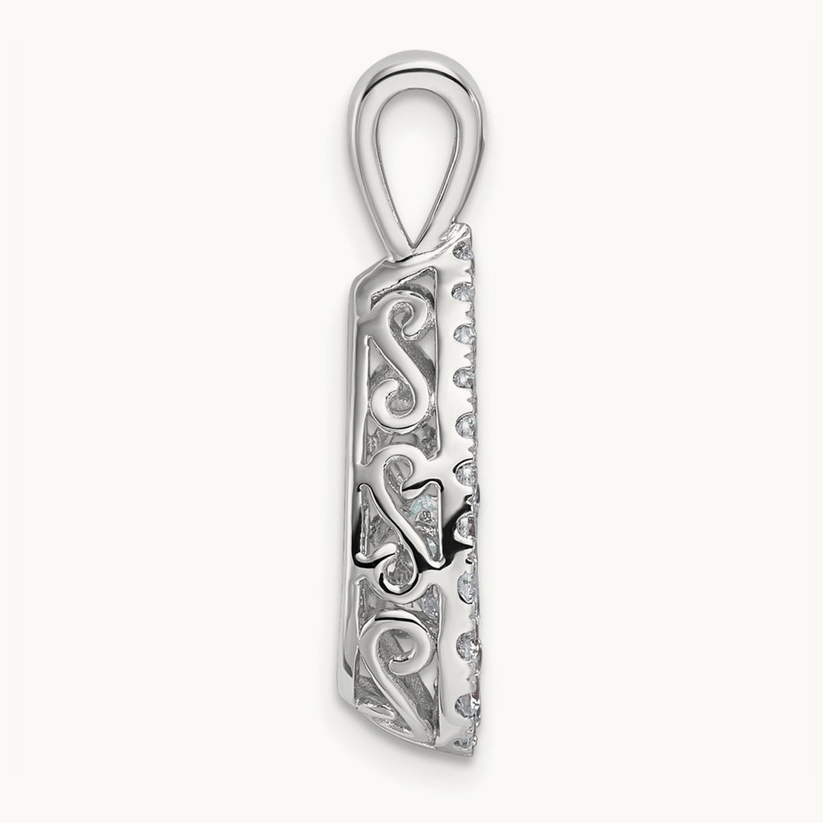 Teardrop Pendant, 0.75 ct tw Lab-Grown Diamond — 14K White Gold