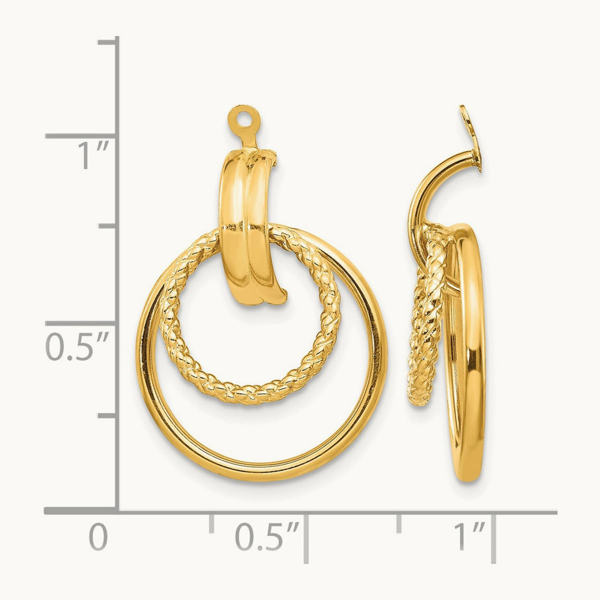 Polished & Twisted Fancy Earring Jackets — 14K Yellow Gold