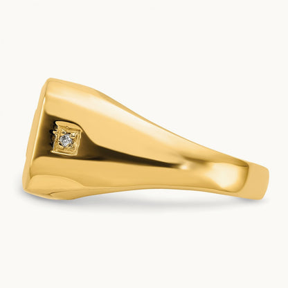 AA Diamond Men's Onyx Dad Ring, 14K